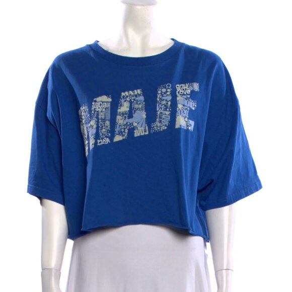 Blue Maje Paris Oversized Crop Top Size 1 - Picture 1 of 3